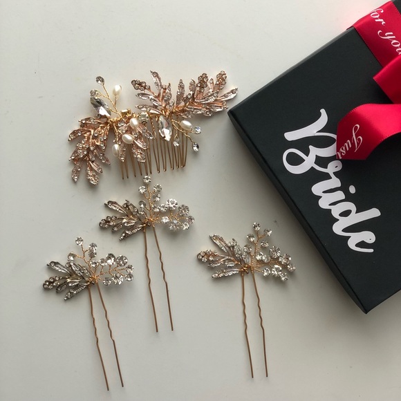 Accessories - Gold Hair Comb Leaf